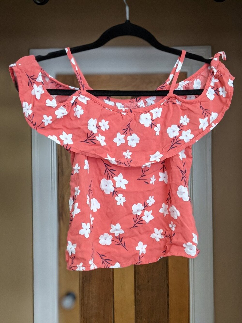 Girls Size 7 Floral Off the Shoulder Top